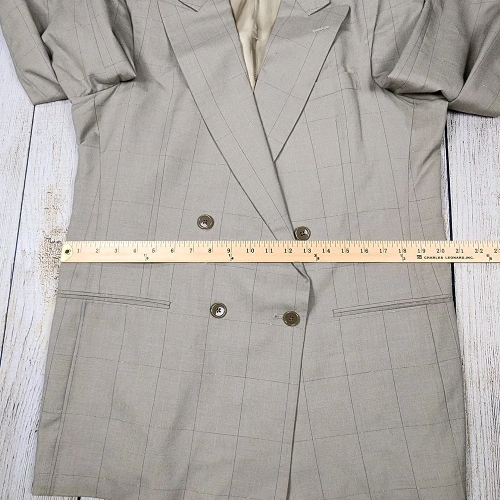 Christian Dior Monsieur Blazer Mens Size 41L Taupe/Purple Double Breasted‎